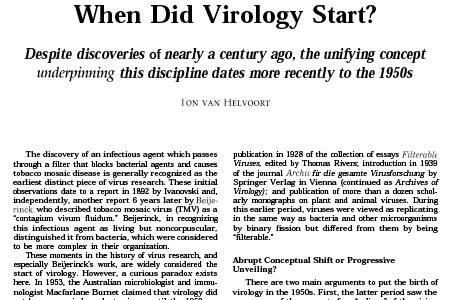When did virology start (1996)